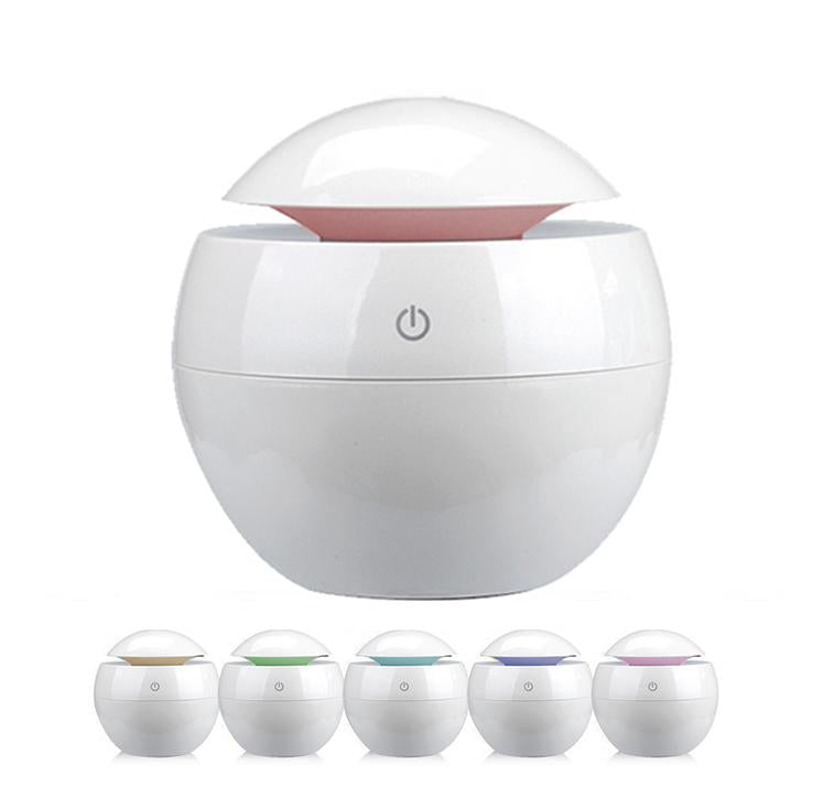 Milano Ultrasonic USB Diffuser with 10 Aroma Oils Humidifier LED Light 130ml 9.7 x 9.7 x 9.7cm White Payday Deals