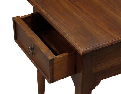 Milly Turn Leg 1 Drawer Side Table (Mahogany) Payday Deals