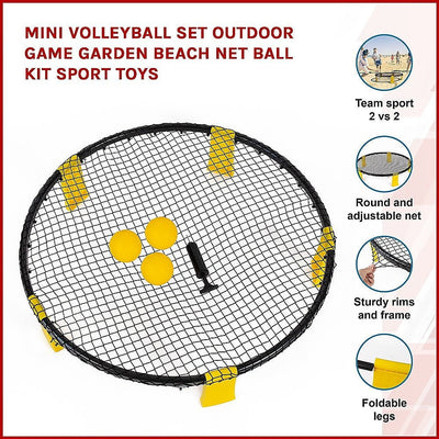 Mini Volleyball Set Outdoor Game Garden Beach Net Ball Kit Sport Toys Payday Deals