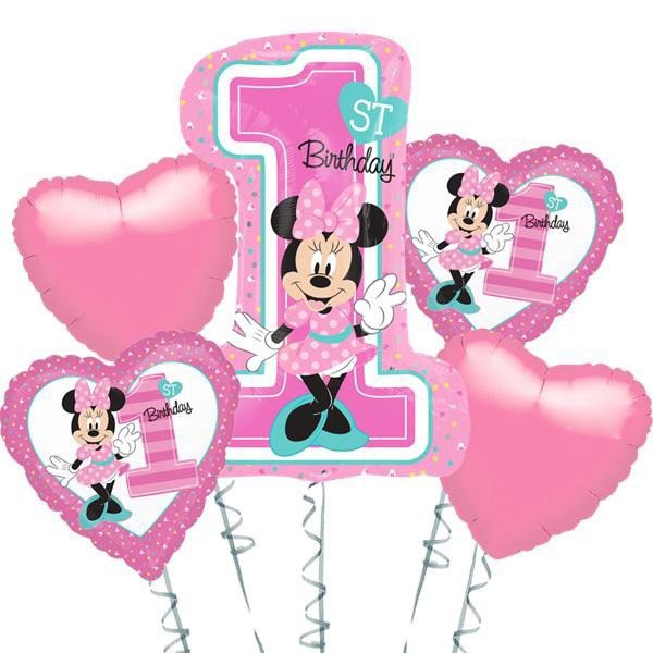 Minnie Mouse 1st Birthday Bouquet 5 Balloons Payday Deals