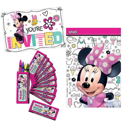 Minnie Mouse 8 Guest Loot Favour & Invites Birthday Pack