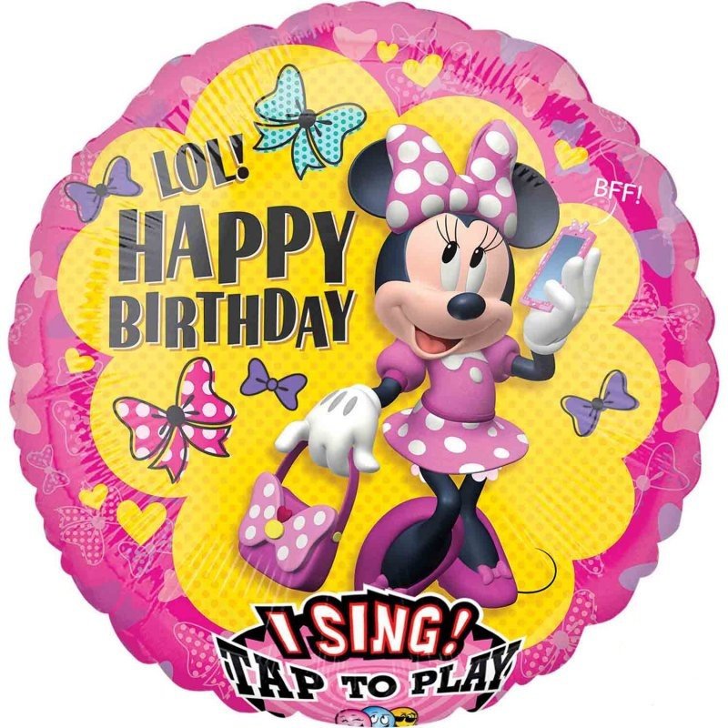 Minnie Mouse Sing-A-Tune Happy Birthday Foil Balloon Payday Deals