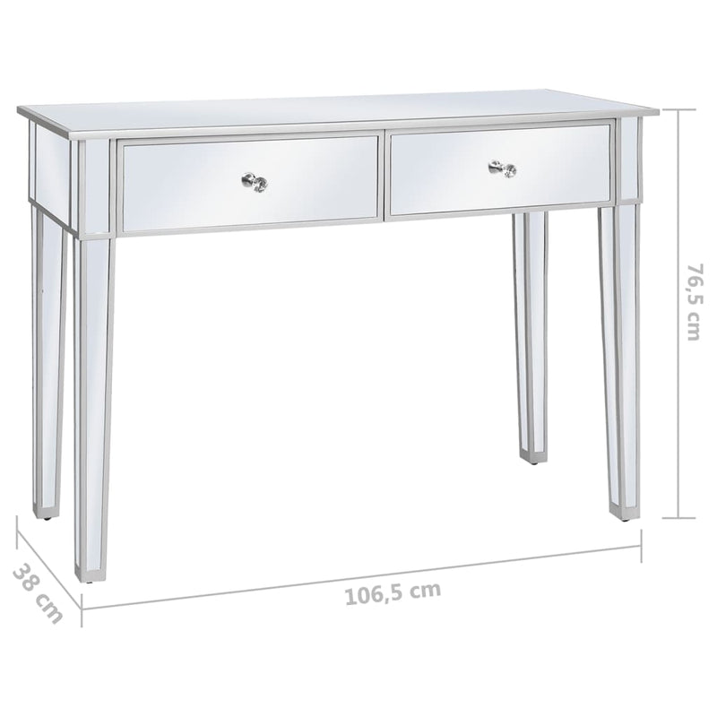 Mirrored Console Table MDF and Glass 106.5x38x76.5 cm Payday Deals