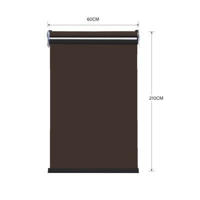 Modern Day/Night Double Roller Blinds Commercial Quality 60x210cm Coffee Black Payday Deals