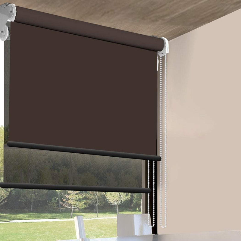 Modern Day/Night Double Roller Blinds Commercial Quality 60x210cm Coffee Black Payday Deals