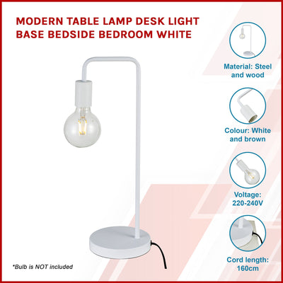Modern Table lamp Desk Light Base Bedside Bedroom White Payday Deals