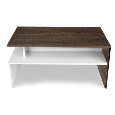 Modern White And Brown Wooden Coffee Table With Shelf Payday Deals