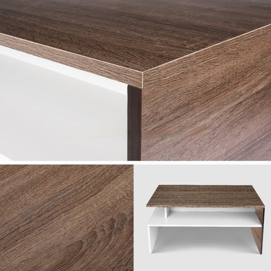 Modern White And Brown Wooden Coffee Table With Shelf Payday Deals