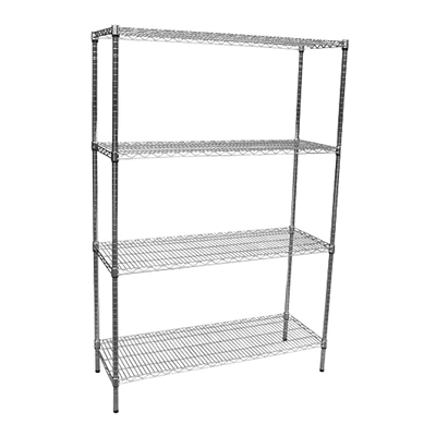 Modular Chrome Wire Storage Shelf 1200 x 450 x 1800 Steel Shelving Payday Deals