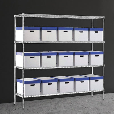 Modular Chrome Wire Storage Shelf 1500 x 600 x 1800 Steel Shelving Payday Deals