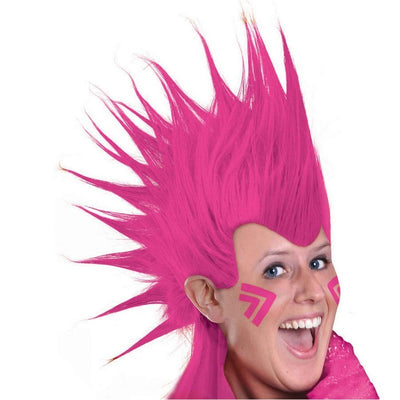 Mohawk Wig Pink - Synthetic Fiber Wig