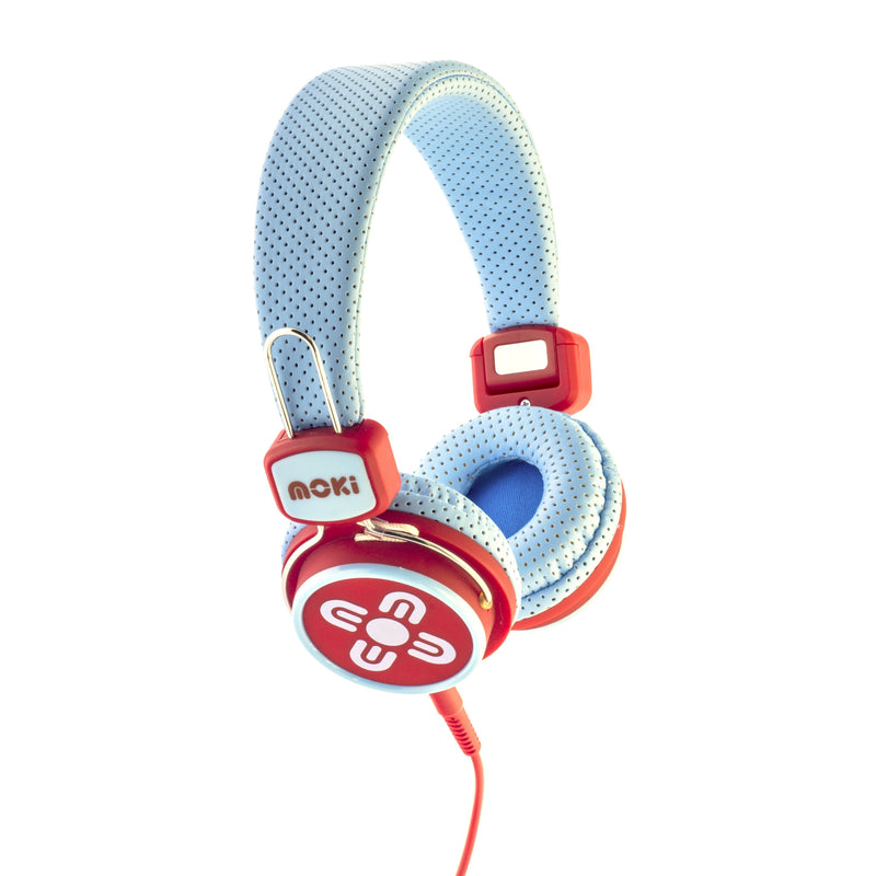 MOKI Kid Safe Volume Limited Blue & Red Headphones Payday Deals