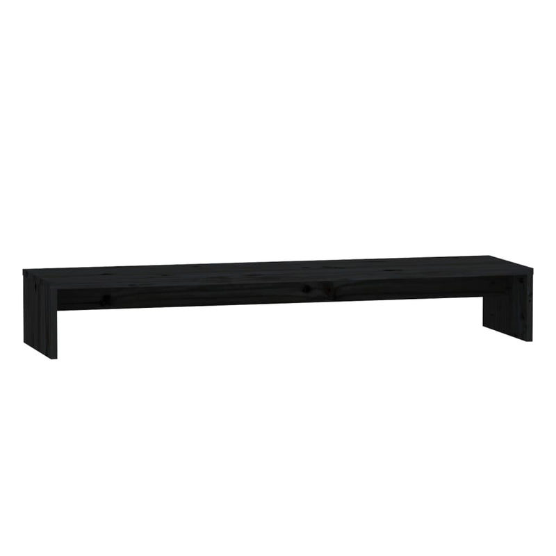 Monitor Stand Black 100x27x15 cm Solid Wood Pine Payday Deals
