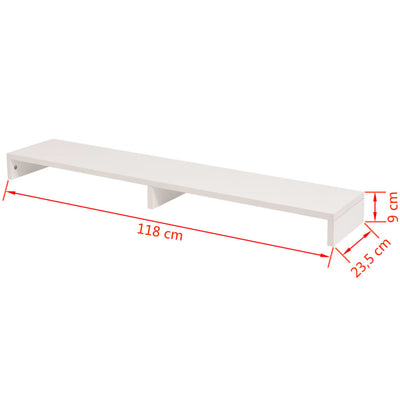 Monitor Stand Engineered Wood 118x23.5x9 cm White Payday Deals