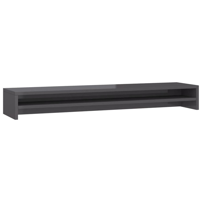 Monitor Stand High Gloss Grey 100x24x13 cm Engineered Wood Payday Deals