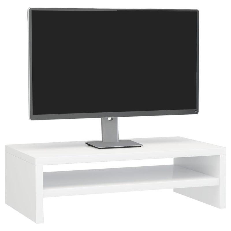 Monitor Stand High Gloss White 42x24x13 cm Engineered Wood Payday Deals