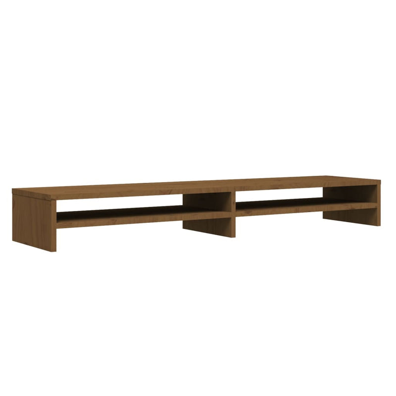 Monitor Stand Honey Brown 100x24x13 cm Solid Wood Pine Payday Deals