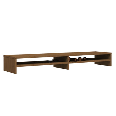 Monitor Stand Honey Brown 100x24x13 cm Solid Wood Pine Payday Deals