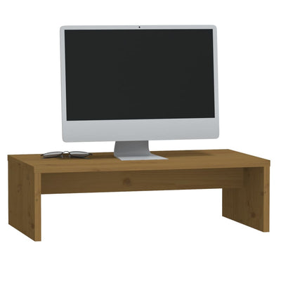 Monitor Stand Honey Brown 50x27x15 cm Solid Wood Pine Payday Deals