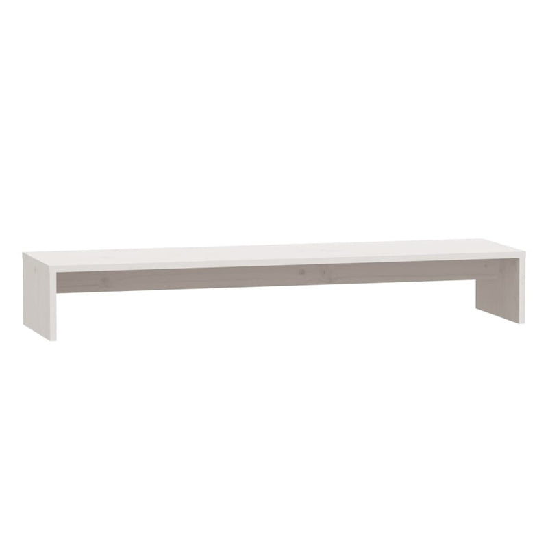 Monitor Stand White 100x27x15 cm Solid Wood Pine Payday Deals