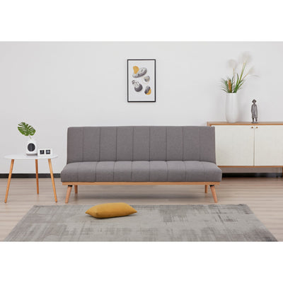 Monroe 3 Seater Sofa Futon Bed Fabric Lounge Couch - Graphite Payday Deals