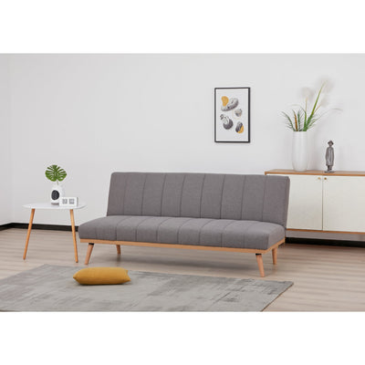 Monroe 3 Seater Sofa Futon Bed Fabric Lounge Couch - Graphite Payday Deals