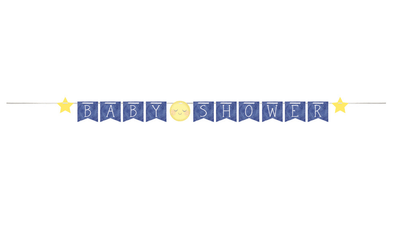 Moon Stars Space Party Supplies Baby Shower Ribbon Banner