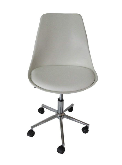 Mora white padded seat gas lift office chair
