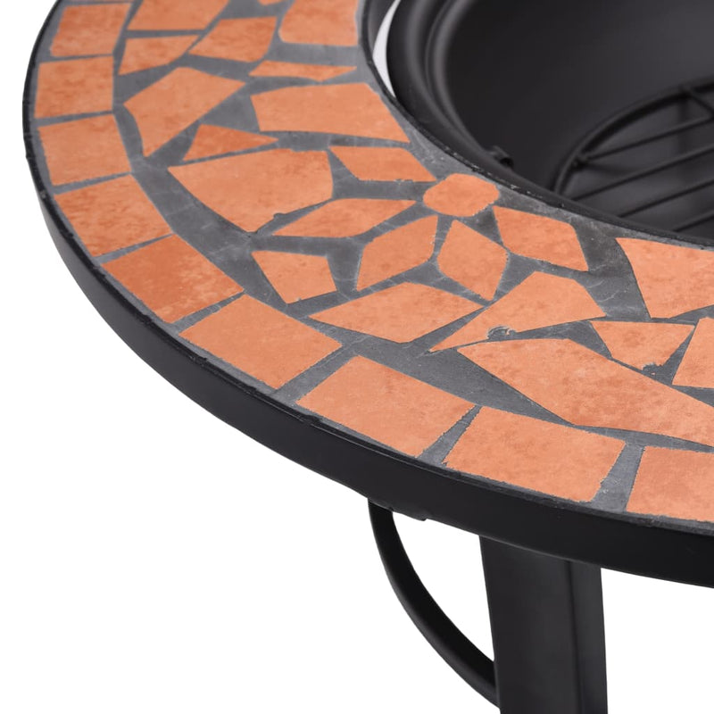 Mosaic Fire Pit Terracotta 68cm Ceramic Payday Deals