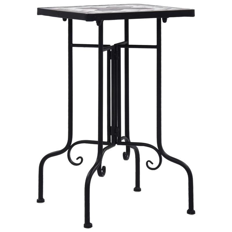 Mosaic Side Table Black and White Ceramic Payday Deals