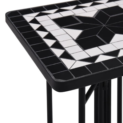 Mosaic Side Table Black and White Ceramic Payday Deals