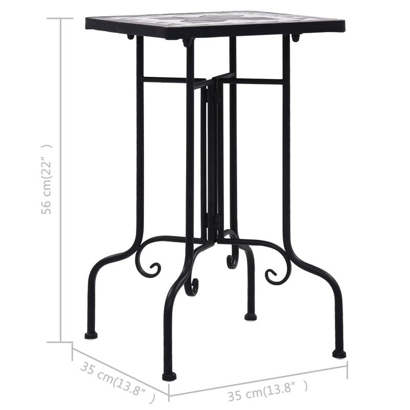 Mosaic Side Table Black and White Ceramic Payday Deals