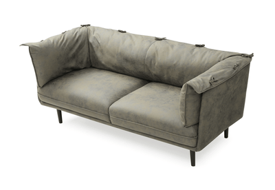 Moss Dark Green Leathaire 3 Seater Sofa