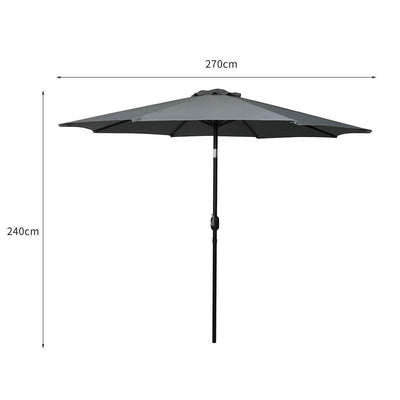 Mountview 2.7m Outdoor Umbrella Garden Patio Tilt Parasol Payday Deals