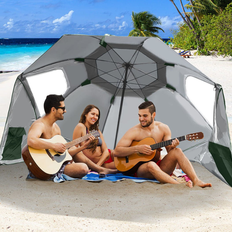 Mountview Beach Umbrella Outdoor Umbrellas Sun Shade Garden Shelter 2.33M Green Payday Deals