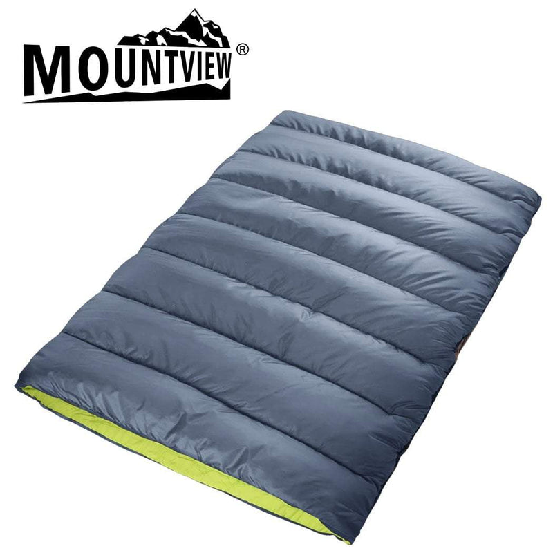 Mountview Double Sleeping Bag Bags Outdoor Camping Hiking Thermal -10â„ƒ Tent Grey Payday Deals