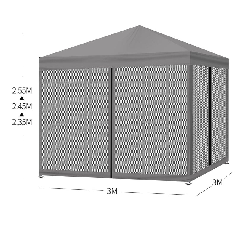 Mountview Gazebo 3x3m Pop Up Marquee Outdoor Mesh Side Wall Canopy Wedding Tent Payday Deals