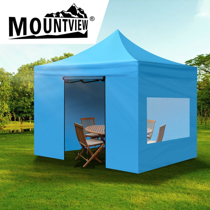 Mountview Gazebo Tent 3x3 Marquee Gazebos Outdoor Camping Canopy Mesh Side Wall Payday Deals