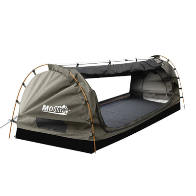 Mountview King Single Swag Camping Swags Canvas Dome Tent Free Standing Grey Payday Deals