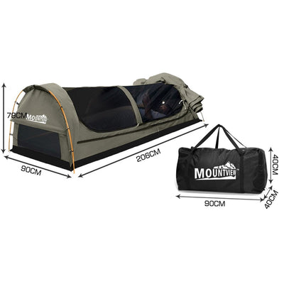 Mountview King Single Swag Camping Swags Canvas Dome Tent Hiking Mattress Grey Payday Deals