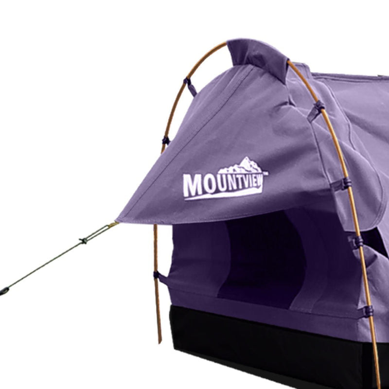 Mountview King Single Swag Camping Swags Canvas Dome Tent Hiking Mattress Purple Payday Deals