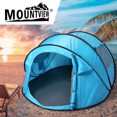 Mountview Pop Up Camping Tent Beach Outdoor Family Tents Portable 4 Person Dome Payday Deals