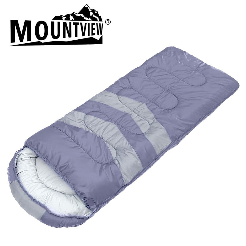 Mountview Single Sleeping Bag Bags Outdoor Camping Hiking Thermal -10â„ƒ Tent Grey Payday Deals