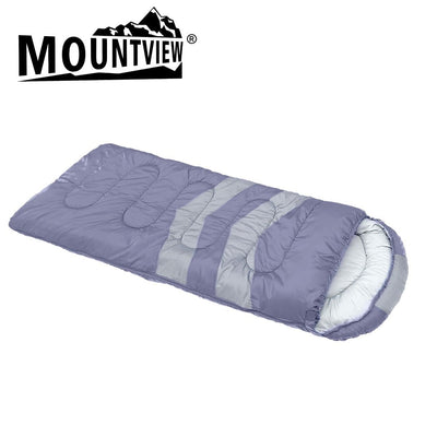 Mountview Single Sleeping Bag Bags Outdoor Camping Hiking Thermal -10â„ƒ Tent Grey Payday Deals