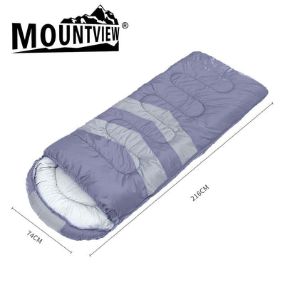 Mountview Single Sleeping Bag Bags Outdoor Camping Hiking Thermal -10â„ƒ Tent Grey Payday Deals