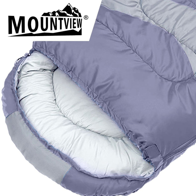 Mountview Single Sleeping Bag Bags Outdoor Camping Hiking Thermal -10â„ƒ Tent Grey Payday Deals