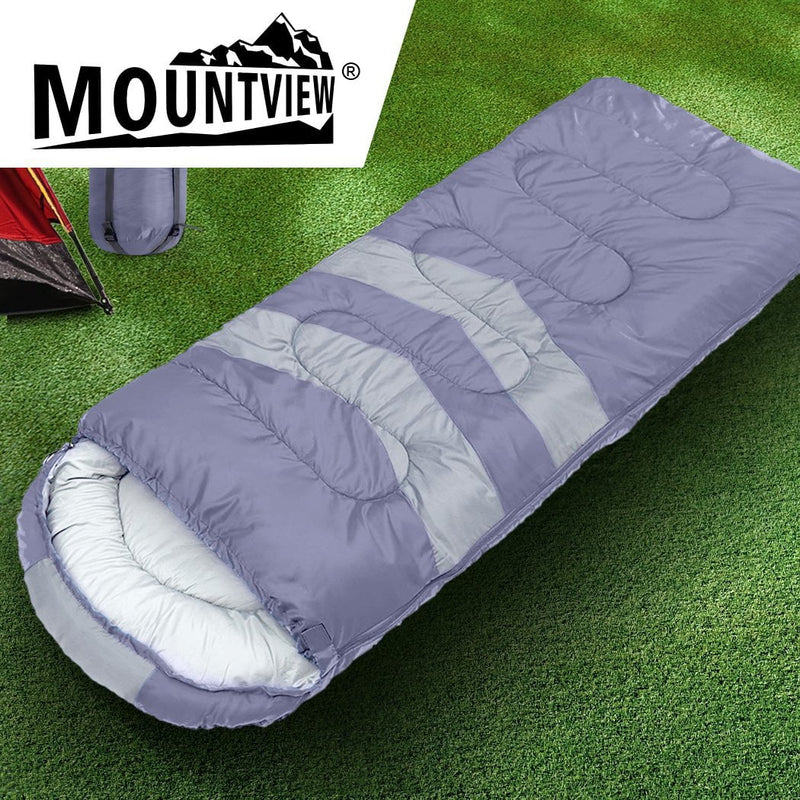 Mountview Single Sleeping Bag Bags Outdoor Camping Hiking Thermal -10â„ƒ Tent Grey Payday Deals