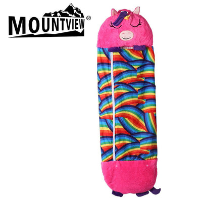 Mountview Sleeping Bag Child Pillow Kids Bags Happy Napper Gift Unicorn 180cm L