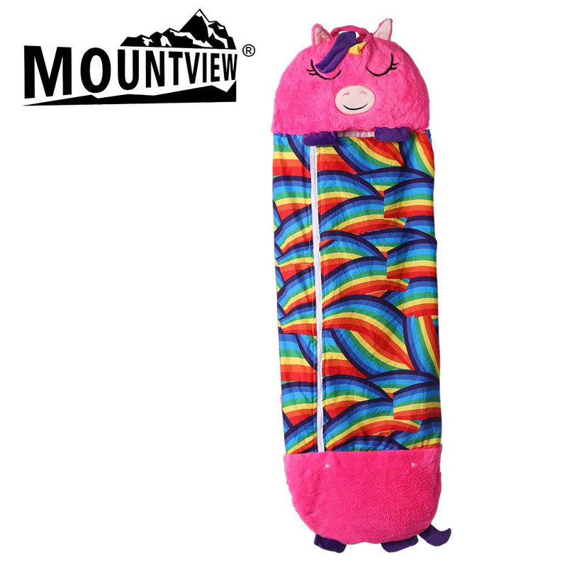 Mountview Sleeping Bag Child Pillow Kids Bags Happy Napper Gift Unicorn 180cm L Payday Deals