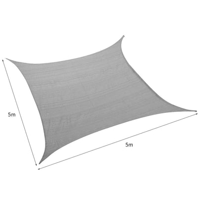 Mountview Sun Shade Sail Cloth Canopy Rectangle Outdoor Awning Cover Grey 5x5M Payday Deals